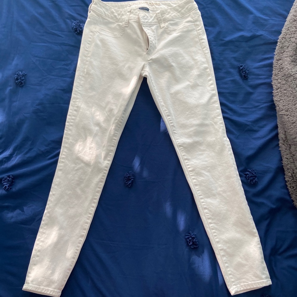 american eagle white skinny jeans